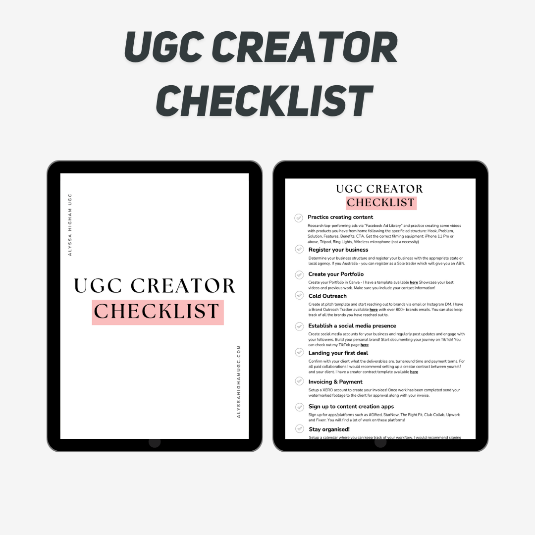 FREE UGC Creator Checklist